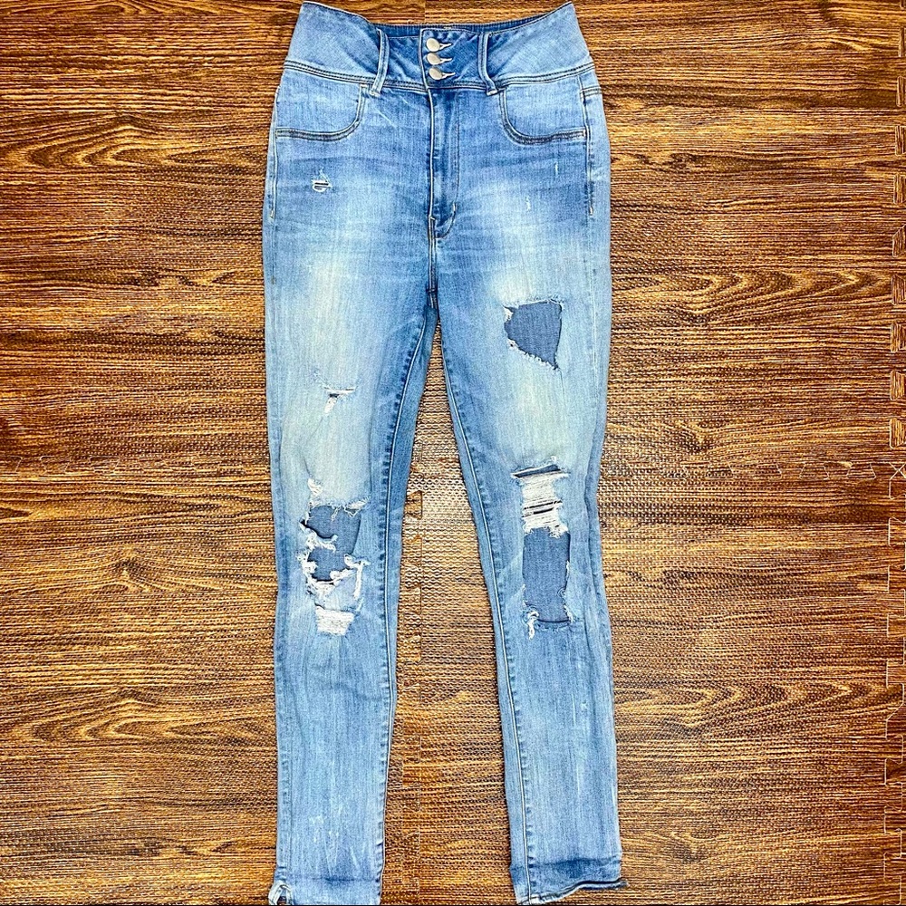 Destroyed AE super high rise skinny
